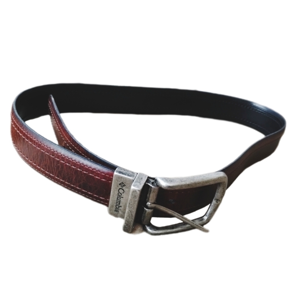 Columbia Men's Brown / Black Leather Reversible Belt